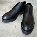 【ポイント10倍】【サイズ交換初回片道送料無料】 PADRONE パドローネ PU7358-1233-22A INSTEP GORE SHORT BOOTS with Chunky Sole ブラック BK 日本製 革靴 メンズ　ギフト