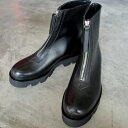 【ポイント10倍】【サイズ交換初回片道送料無料】 PADRONE パドローネ PU8054-1141-22C CENTER ZIP BOOTS with Chunky Sole ブラック BK センタージップブーツ ギフト