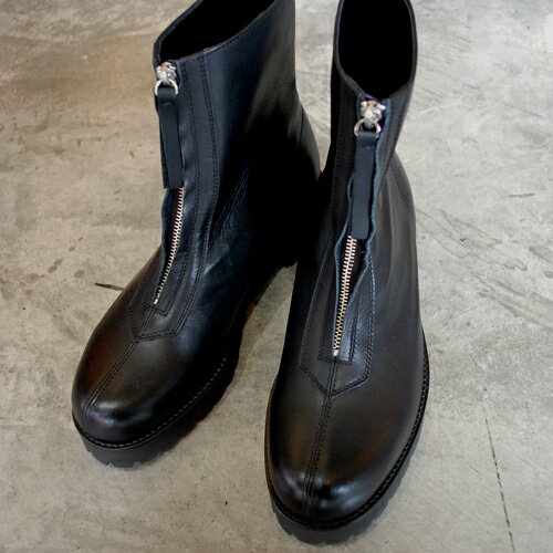 【ポイント10倍】【サイズ交換初回片道送料無料】 PADRONE パドローネ PU8054-1142-22C CENTER ZIP BOOTS(WATER PROOF LEATHER) BLACK ブラック　ギフト