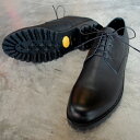   PADRONE パドローネ PU7358-2051-22C DERBY PLAIN TOE SHOES (WP with VIBRAM) 防水 JACK BLACK ブラック 革靴 日本製 ビジネス　ギフト