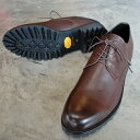 【ポイント10倍】 【サイズ交換初回片道送料無料】 PADRONE パドローネ PU7358-2051-22C DERBY PLAIN TOE SHOES (WP with VIBRAM) 防水 JACK D.BROWN ダークブラウン 革靴 日本製 ビジネス ギフト(4)