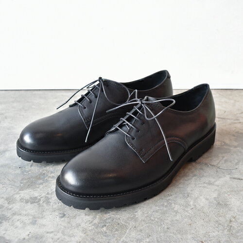   PADRONE パドローネ PU8759-2008-23C DERBY PLAIN TOE SHOES (WATER PROOF LEATHER) ダービープレーントゥシューズ / BLACKブラック 革靴 日本製 防水 ビジネス　ギフト