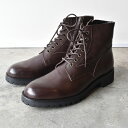 【ノベルティ】【サイズ交換初回片道送料無料】 PADRONE パドローネ PU8759-1104-24C SIDE ZIP LACE UP BOOTS (WATER PROOF LEATHER) ダークブラウン D.BROWN 防水レザー vibram ビブラムソール 日本製