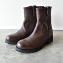 【ポイント10倍】【サイズ交換初回片道送料無料】 PADRONE パドローネ PU7358-1127-24C SHORT WORK BOOTS (WATER PROOF LEATHER) ダークブラウン D.BROWN 防水レザー vibram ビブラムソール 日本製 ギフト