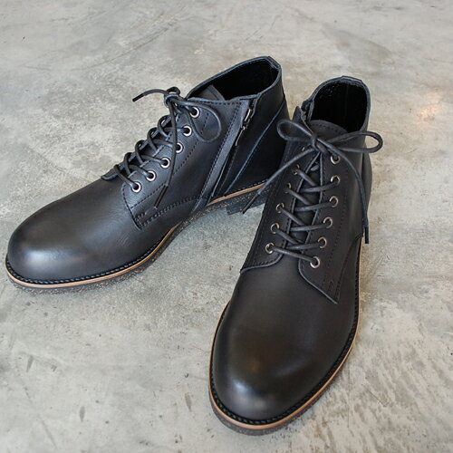 【ポイント10倍】【サイズ交換初回片道送料無料】 PADRONE パドローネ メンズ メンズ CHUKKA BOOTS with SIDE ZIP (WATER PROOF LEATHER) / BAGGIO バッジオ ブラック BLACK PU7358-1222-16A 革靴 日本製 ビジネス 防水　ギフト