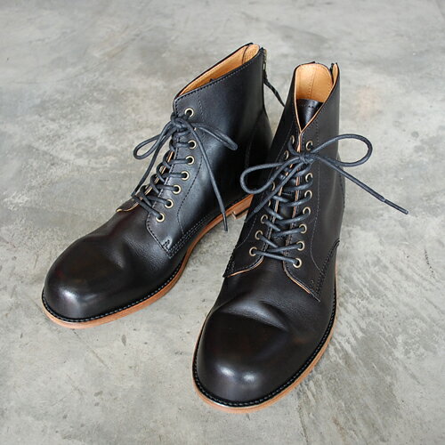 　PADRONE(パドローネ) メンズ レースアップバックジップブーツ LACE UP BACK ZIP BOOTS アントニオ ANTONIO PU8054-1102-12A ブラック BLACK 革靴 日本製 ビジネス　ギフト