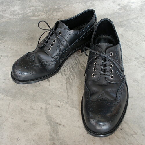 【ポイント10倍】【サイズ交換初回片道送料無料】 PADRONE パドローネ WING TIP SHOES ウイングチップシューズ / ROBERT ブラック BLACK　PU8054-2023-19C 革靴 日本製 ビジネス　ギフト