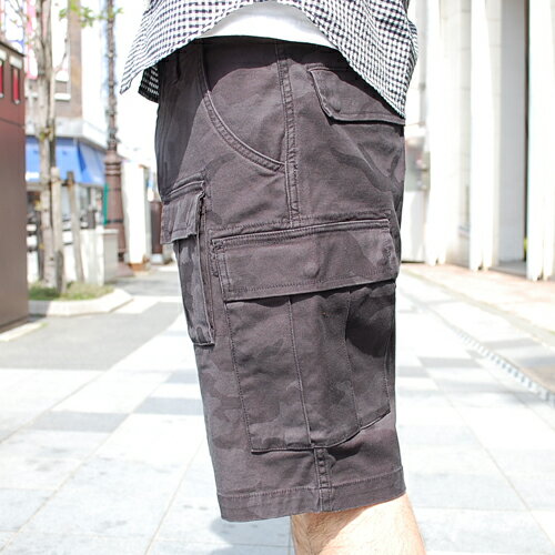 30%OFF!! narifuri ナリフリ NF1060 ストレッチカモフラージュカーゴショートパンツ BLACK CAMO ブラックカモ