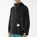 and wander アンドワンダー light stretch shell jacket (5745121006) black, l.gray, charco...
