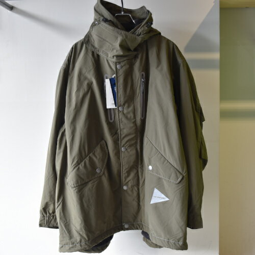 and wander アンドワンダー fishtail Octa coat (5745281051) khaki