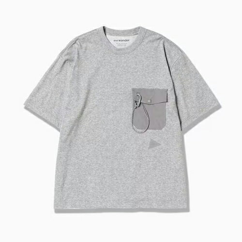 and wander アンドワンダー pocket T (5744184183) black ,gray , white ブラック ...