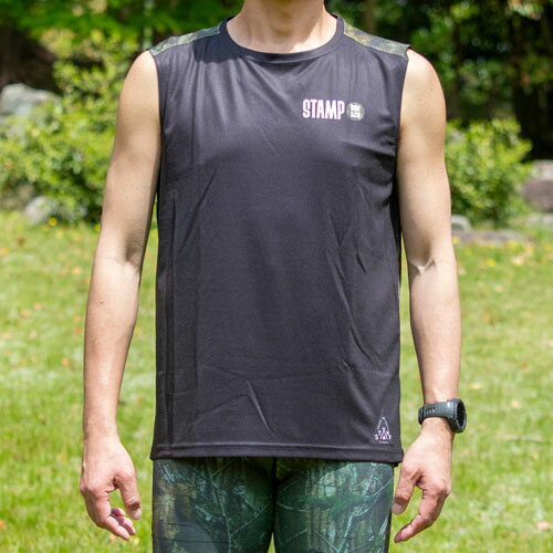 STAMP RUN＆CO スタンプ STAMP GRAPHIC TANK (BLACK / REAL TREE CAMO)