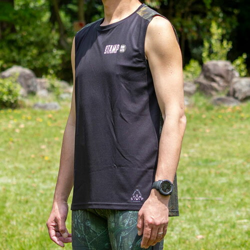 STAMP RUN＆CO スタンプ STAMP GRAPHIC TANK (BLACK / REAL TREE CAMO)