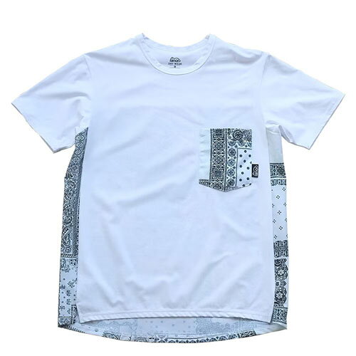 数種類のビンテージバンダナのエイジングを生かしパッチワークをデータ化プリントしたバンダナTシャツです。 前身頃はプライムフレックス・後ろ身頃と袖はメッシュ素材を使用しております。 プリント部分に擦れ等ございますがビンテージバンダナのエイジングをそのままプリントしております。 吸汗速乾・UV・ストレッチ POLYESTER 100% 日本製 サイズ　　　　XSsize　　　Ssize　　　Мsize　　　Lsize　　　XLsize 着丈(前/後)　62.5/68cm　64.5/70cm　66.5/72cm　68.5/74cm　70.5/76cm 肩幅　　　　　40cm　　　　43cm　　　45cm　　　47cm　　　49cm 身幅　　　　　46cm　　　　50cm　　　53cm　　　56cm　　　59cm 袖丈　　　　　19.5cm　　　20.5cm　　21.5cm　　22.5cm　　　23cm 袖口幅　　　　16cm　　　　17cm　　　18cm　　　19cm　　　19.5cm ※当店では実店舗・他ショッピングモールでの販売も行っております。 在庫システムの性質上、ご注文後でも品切れ等もございます。 ご注文確認の際、改めてのご案内をさせて頂きます。数種類のビンテージバンダナのエイジングを生かしパッチワークをデータ化プリントしたバンダナTシャツ！前身頃はプライムフレックス・後ろ身頃と袖はメッシュ素材を使用。
