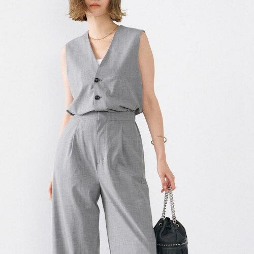 MICA&DEAL (マイカアンドディール) Vネックオールインワン GRAY グレー 0125103012