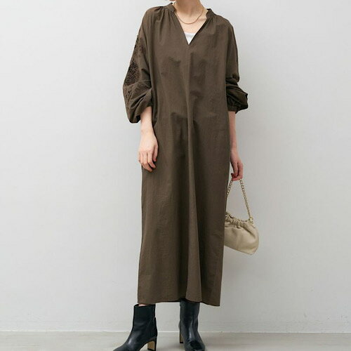 MICA&DEAL (マイカアンドディール）インド刺繍ギャザーワンピース BROWN ブラウン 0125304242のサムネイル
