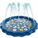 【水遊びマット】PVC製 屋外用噴水プレイマット 子供・ペット共用 サマー玩具 熱中症対策 家庭用スプリンクラー(軽量・防水)