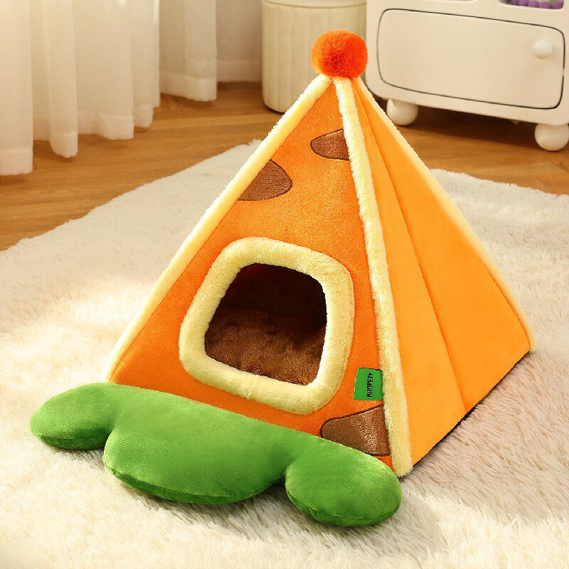 サークルイン 楽天市場店の【冬 防寒】ペット ドッグベッド ハウス型 暖かい 猫 犬 小屋 室内 屋根付き 冬 寝床 クッション 小型犬 中型犬 抜け毛対策 洗える すのこ付き 愛犬 寝かせ窩｜アングル2