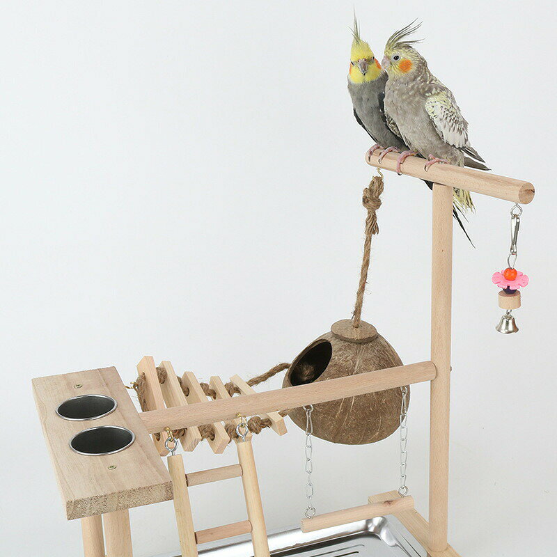 インコ 遊び場 ヤシの殻付き バード アスレチック 玩具 スタンド 止まり木 はしご 食器 水器 鳥 巣 カゴ 遊園地 秋千 ラダー ベル 鳥の巣 鳥栖 オウムブランコ 鳥グッズ セキセイインコ 文鳥 アスレチック 玩具 スタンド 止まり木 原木 3