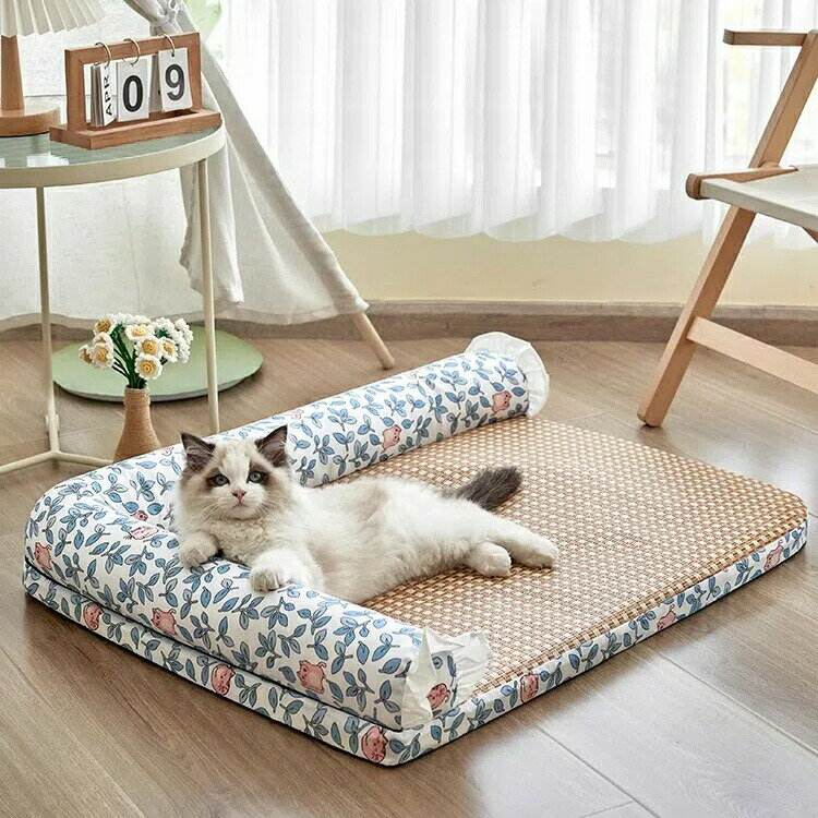 乐天商城 - 猫マット夏は全部分解して寝ることができます。多猫家庭の子猫ベッドでソファーを敷いてペットの犬小屋をマットします