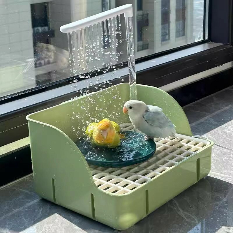 鳥用自動循環システム 外置き水浴び容器 オカメインコ セキセイインコ 九官鳥対応 流水式バードバス 3