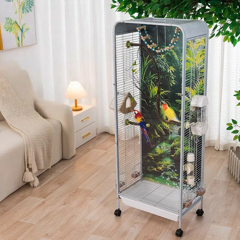 Rakuten - 【セキセイインコ専用】エコ設計 大型透明キャビネット型鳥かご 屋内用プレミアムケージ 新作デザイン 高品質パルコット