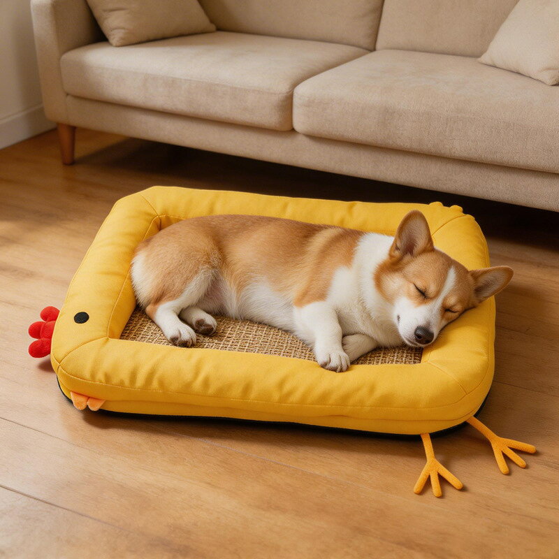 Rakuten - ペットマット クールマット 防水 洗える 猫・犬兼用 夏用ひんやりペットマット 接触冷感 クールマット ひよこデザイン おしゃれ ペットベッド 安眠 通気性 軽量 省スペース
