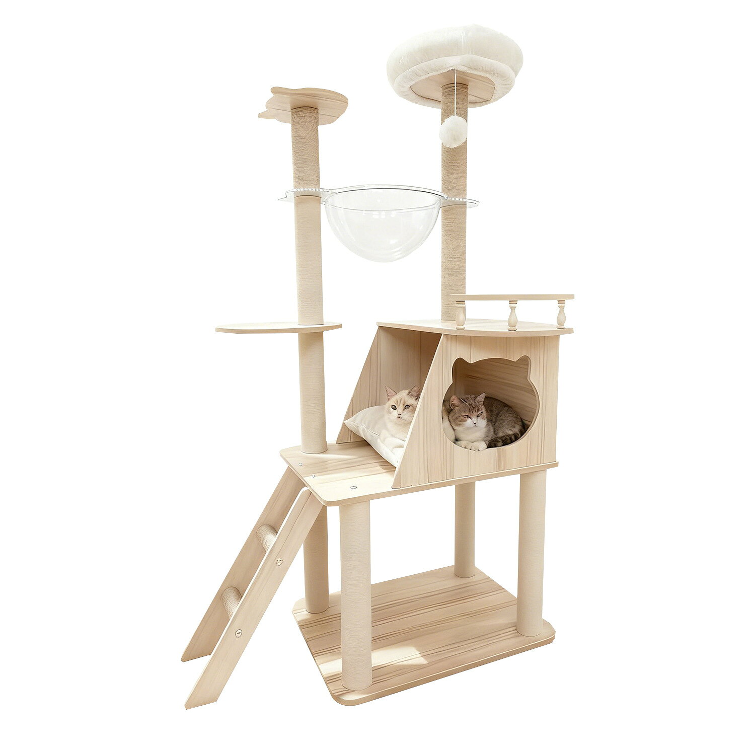 Cat Towers - 猫用キャットタワー 木製 大型 おしゃれ 猫用 キャットハウス 爪とぎ 省スペース ペット用品 室内用 多機能 ねこ キャットタワー 据え置き 猫用 安定 頑丈 省スペース 猫の遊び場 ねこハウス おしゃれな 簡単組み立て 手入れ簡単