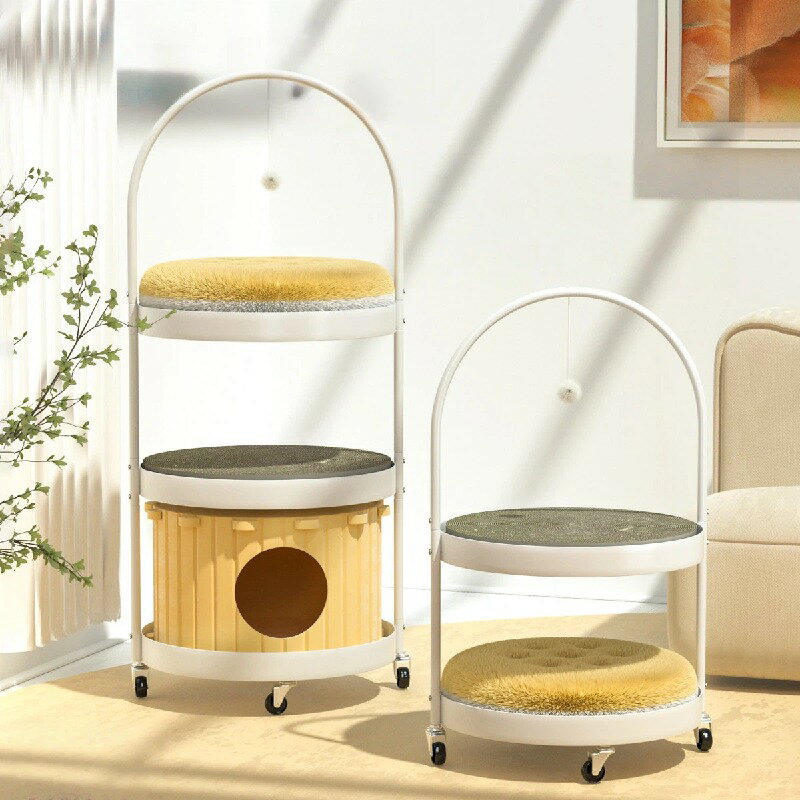 Rakuten - キャットタワー 多頭飼い向け キャットハウス一体型 省スペース 小型 安定 ぐらつき防止 カバー洗える おしゃれ 猫用 耐久性 組み立て簡単