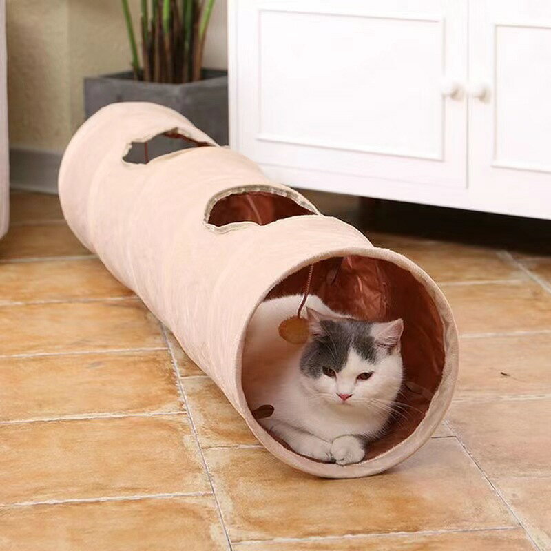 Rakuten - 送料無料 ペット用品 猫トンネル キャットトンネル おもちゃ かわいい 折りたたみ式 キャットトンネル ペットベッド おしゃれ 遊び道具 子猫トンネル ストレス発散 ねこトンネル 猫トンネル おもちゃ