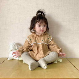 ベビー 服 秋服 スタイリッシュ レース 襟 女の子 赤ちゃん 秋 ハリー プリンセス 刺繍 ジャンプ スーツ 春秋 花 おしゃれ かわいい