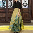 スカート 漢服 女性 スタンドカラー 半袖 ロングスカート シャツ レディース 夏 チャイナ風 ブラウス