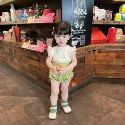 女の子 夏服 スーツ 女の子 赤ちゃん レース ベスト カボチャ 尻 パンツ 2 点 セット 夏 薄手 旅行 かわいい