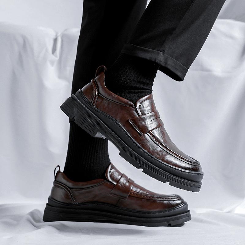 メンズ 革靴 カジュアル 革 ソフ ソール ブラックフォーマル ビジネス 幅広 万能 ビーニーシューズ ラウンドトゥ ドゥドゥシューズ