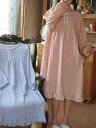 かわいい チェリー パジャマ レディース 夏 綿糸 大きいサイズ 長袖 綿 寝間着 女性 夏秋 ワンピース