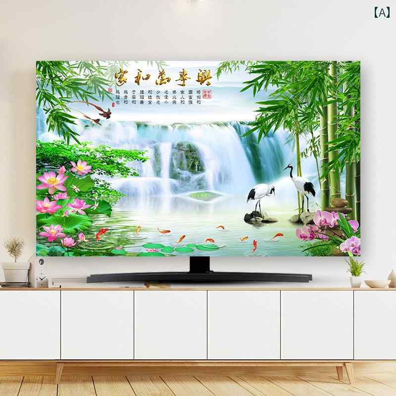 テレビカバー ダストカバー 55インチ ハンギング デスクトップ 表面 ユニバーサル テレビ 布 スクリーン 液晶保護