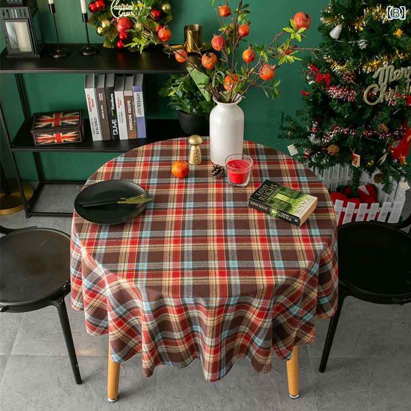 テーブルクロス クリスマス コットンリネン お祭り 装飾 グリーン チェック柄 赤 緑 テーブル 北欧 2