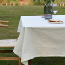 テーブルクロス 白 コットンリネン ウォッシュ 生地 ピクニックテーブル 無地 北欧 長方形テーブル スクエアテーブル