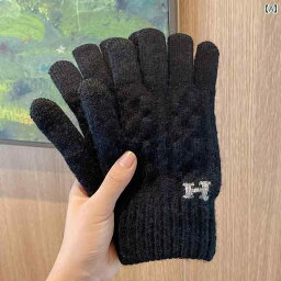 手袋 韓国 カップル 5本 ニット 冬 レディース メンズ サイクリング 学生 厚手 暖かい かわいい