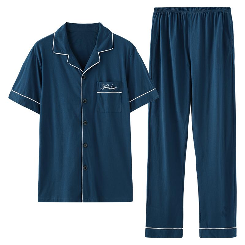 パジャマ ルームウェア セット ナイトウェア メンズ 夏 綿 半袖 ズボン ホーム 薄手 メンズ