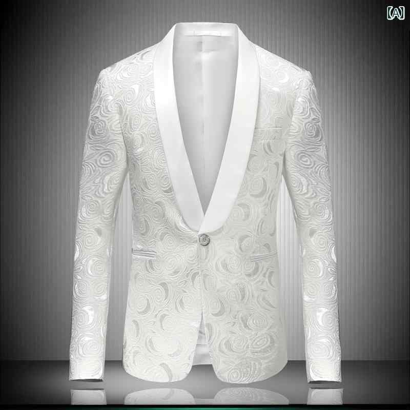 ジャケット メンズ マーベル 刺繍 クロスボーダー 白 ファッション スリム 韓国 カジュアル シングル