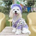 ペット用 犬 猫 小型犬 チワワ ビション テディ ポメラニアン 服 韓国 レトロ 花柄 セーター ニット 秋冬 カーディガン かわいい カジュアル