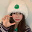秋冬 レディースファッション 白 ワンポイント帽子 韓国 耳保護 暖かい ウール 帽子 刺繍 ニット帽