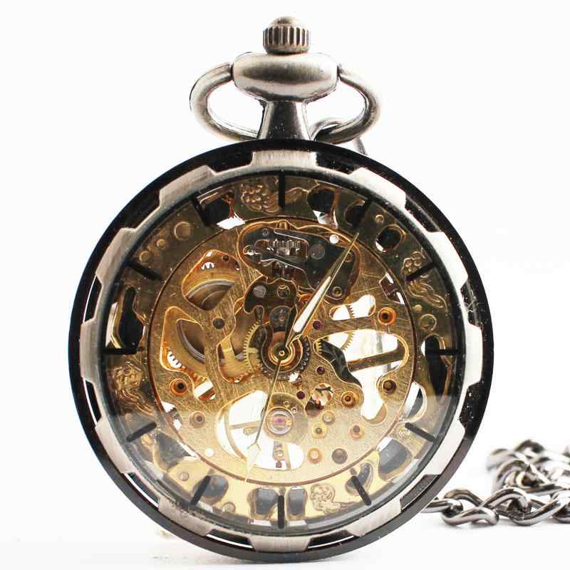 懐中時計 吊り時計 クラシック カバー レス レトロ 機械式 時計 男性用 女性用 時計 ガラス ミラー 歯車 合金