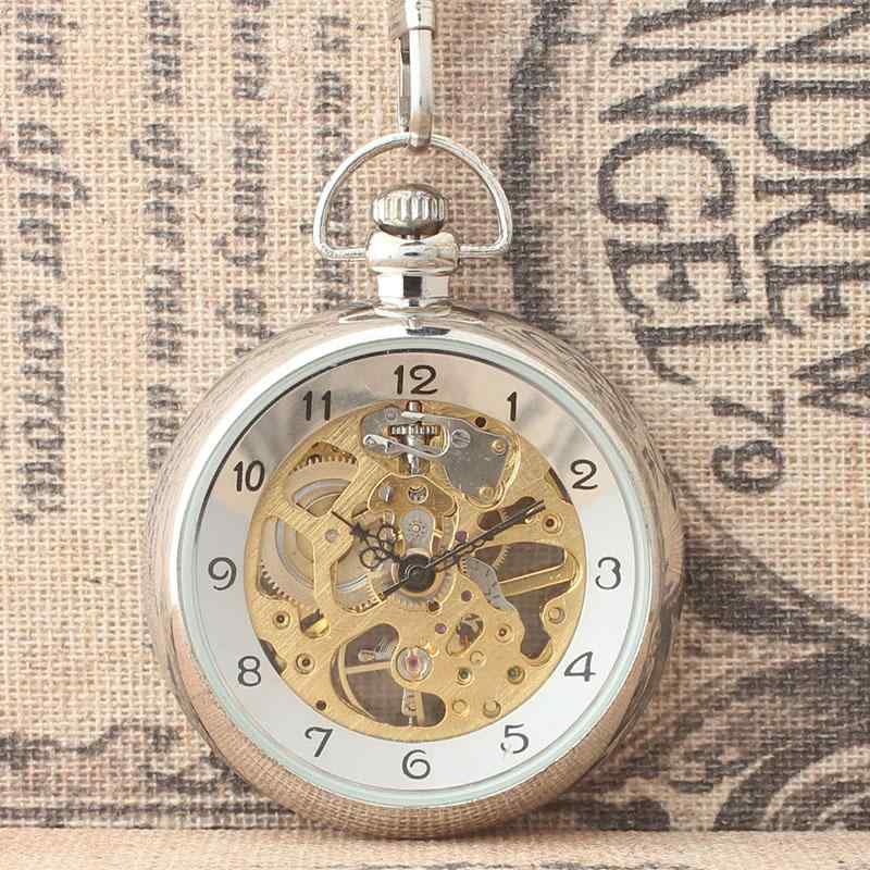 懐中時計 吊り時計 クラシック ローマ ゴールド ムーブメント レトロ 透明 彫刻 機械式 アクリルミラー ハンギング ウォッチ