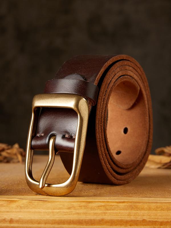 ベルト メンズ 革 ピン バックル 最上層 牛革 カジュアル ジーンズ メンズ 銅 バックル レトロ ベルト 幅38cm
