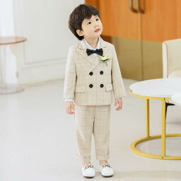 子供服 キッズ スーツ セット 男の子 おしゃれ 秋冬 ドレス 英国 ウェディング コットンブレンド チェック柄 ブリティッシュ イベント セレモニー