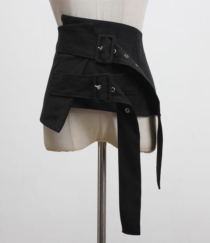 ベルト レディース 欧米風 アメリカ ファッション スカート ガードル シャツ 装飾的 布 ベルト エクストラワイド ブラック