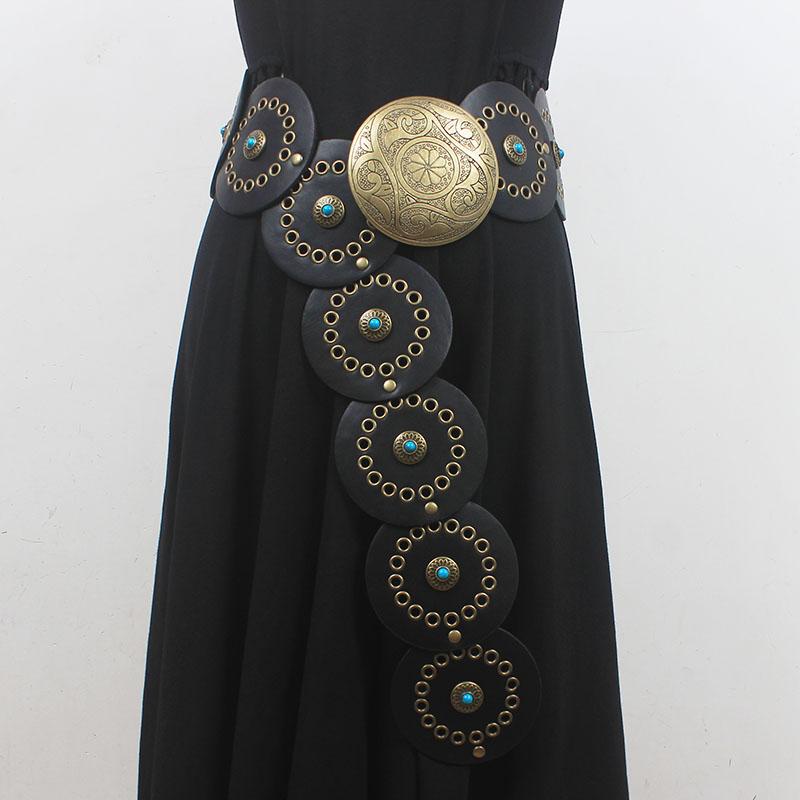 アメリカ ドレス ガードル 装飾 レトロ デニム ウエスタン ベルト レディース 誇張 ワイド ファッション