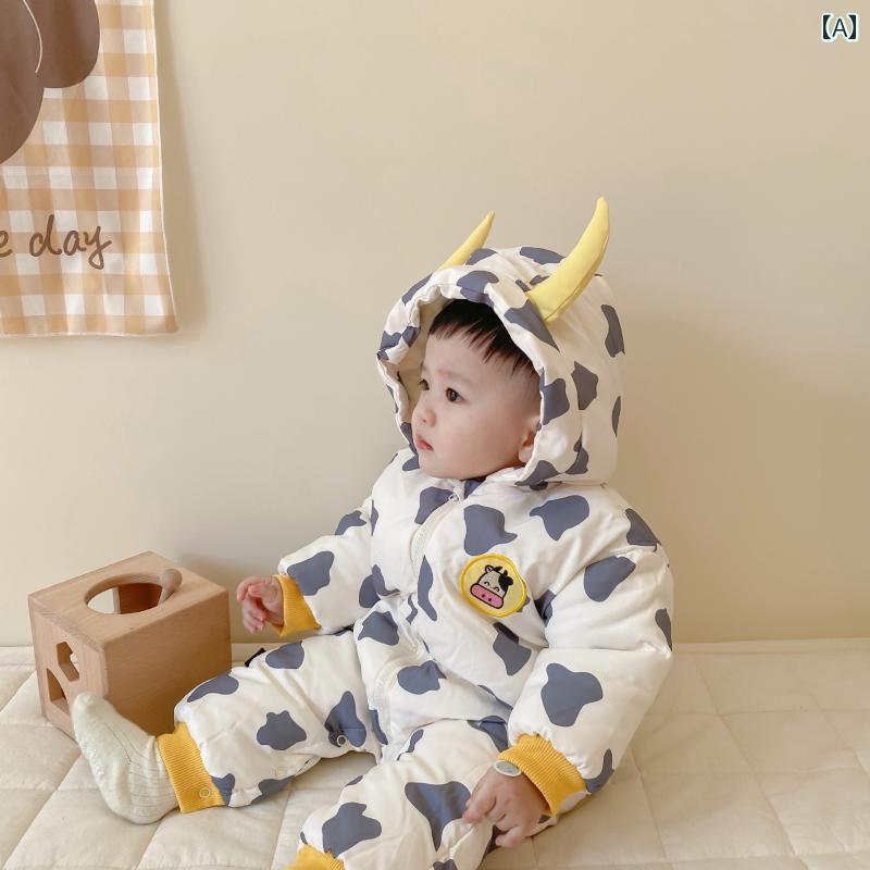 ロンパース 赤ちゃん服 幼児服 ベビー服 つなぎ オーバーオール ジャンプスーツ 秋冬 かわいい 韓国 厚手